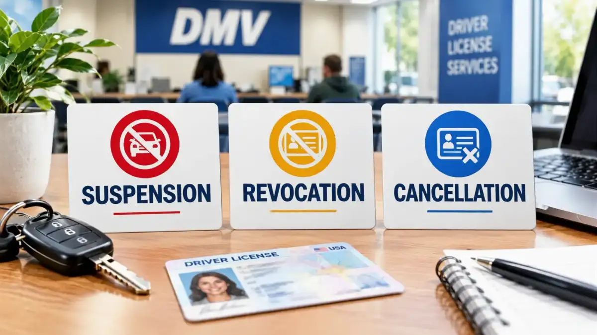 License Suspension vs. Revocation vs. Cancellation: Clear Differences
